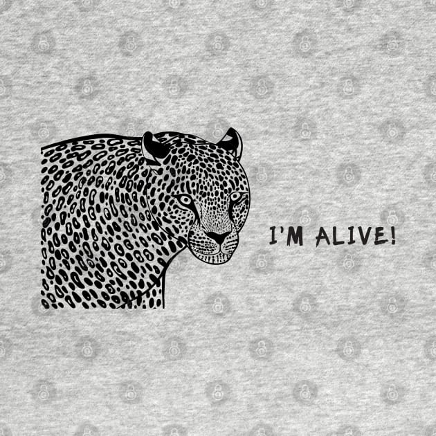 Amur Leopard - I'm Alive - meaningful animal design - light colors by Green Paladin